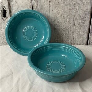 2 Fiestaware Vintage bowl Fiesta Original turquoise blue 6 3/4”